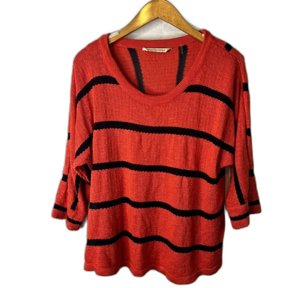 Soft Surroundings Sweater Striped Knit Pullover Casual Effortless Preppy MD/LG*